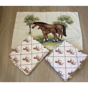 Vintage Domestications Kentucky Farms Horse Print Full Sheet Set/pillow Case